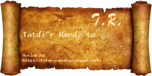Tatár Renáta névjegykártya